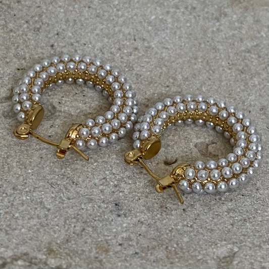 Mother of Pearl Hoop Earrings